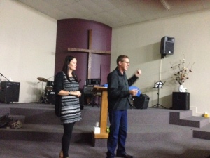 Speaking at the Tokoroa Elim Church about our work.
